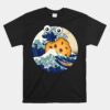 Kanagawa Great Wave Monster Eating Cookie Parody Unisex T-Shirt