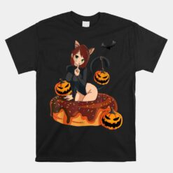 Kawaii Anime Halloween Black Cat Unisex T-Shirt