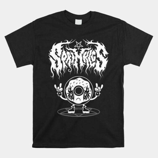 Kawaii Donut Black Metal Logo - Creepy Cute Goth Sprinkles Unisex T-Shirt