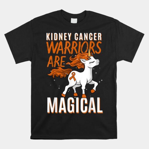 Kidney Cancer Awareness Supporter Warrior Unicorn Unisex T-Shirt