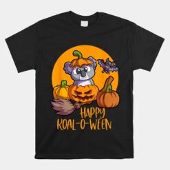 Koala On Pumpkin Witch Hat Pumpkin Face Halloween Koala Unisex T-Shirt