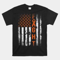 Leukemia Ribbon Fight American Flag Leukemia Awareness Unisex T-Shirt