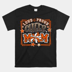 Loud And Proud Cheer Mom Orange Team Leopard Unisex T-Shirt