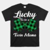 Lucky To Be A Twin Mama Irish Twin Mom St Patricks Day Unisex T-Shirt