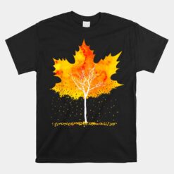 Maple Leaf Autumn Tree Orange Fall Leaves Season Unisex T-Shirt