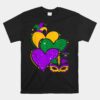 Mardi Gras Cute Hearts Unisex T-Shirt