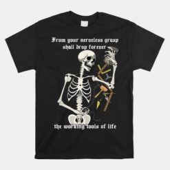 Masonic Working Tools Skeleton Unisex T-Shirt