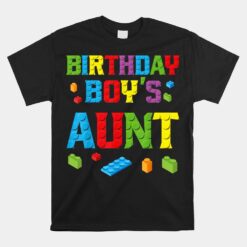 Master Builder Birthday Boy's Aunt Building Bricks Blocks Unisex T-Shirt