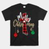 Merry Christmas God Cross Christian Buffalo Plaid And Leopard Unisex T-Shirt