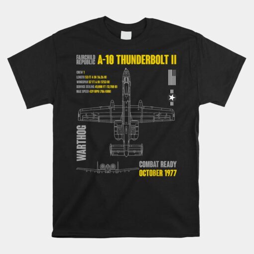 Military Aircraft A-10 Thunderbolt Ii Warthog Usaf Unisex T-Shirt