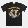 Montana Hiking Bigfoot Nighttime Stroll Mountains And Stars Unisex T-Shirt