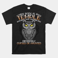 My Body Is A Temple Ancient And Crumbling Owl Unisex T-Shirt