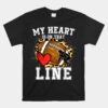 My Heart Is On The Line Offensive Lineman Football Leopard Unisex T-Shirt