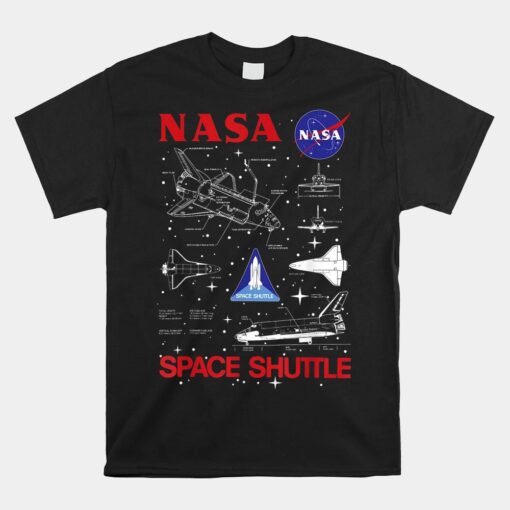 Nasa Space Shuttle Schematic Blue Unisex T-Shirt