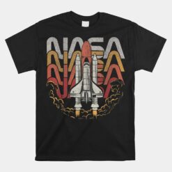 Nasa Vintage Color Fade Rocket Take Off Unisex T-Shirt