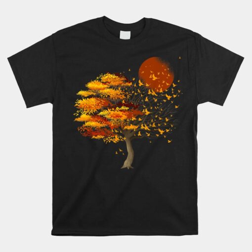 Nature Wildlife Full Moon Tree Flock Of Birds Outdoor Forest Unisex T-Shirt