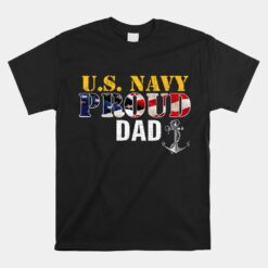 Navy Proud Dad With U.s. American Flag Unisex T-Shirt