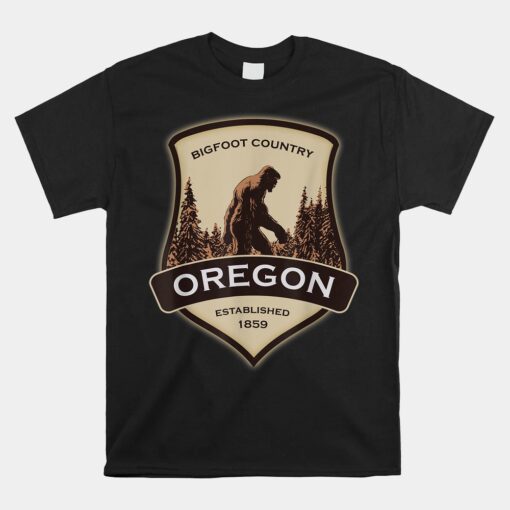 Oregon And A Bigfoot Or A Sasquatch Unisex T-Shirt