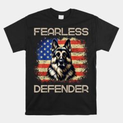 Patriotic German Shepherd AMERICAN FLAG 4th Of July Unisex T-Shirt