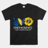 Peace Love T21 Blue Yellow Ribbon Down Syndrome Awareness Unisex T-Shirt