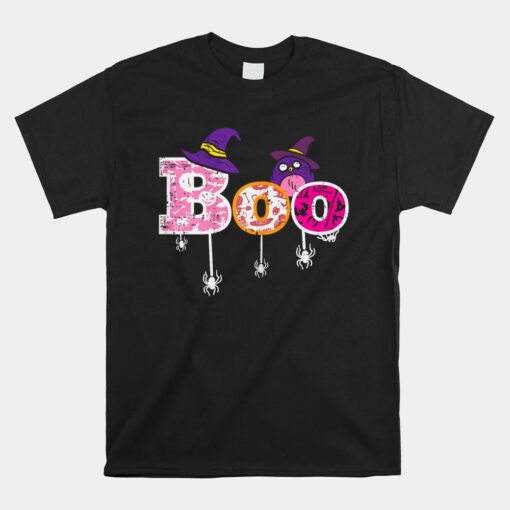 Pink Boo Spider Owl Scary Halloween Unisex T-Shirt