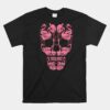 Pink Flamingo Skull Breast Cancer Awareness Halloween Unisex T-Shirt