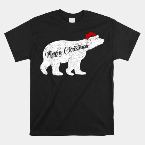 Polar Bear Animal Lover Xmas Santa Hat Polar Bear Christmas Unisex T-Shirt