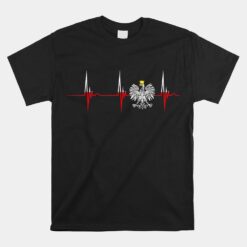 Polska Eagle Polish Heartbeat EKG Pulse Poland Pride Roots Unisex T-Shirt