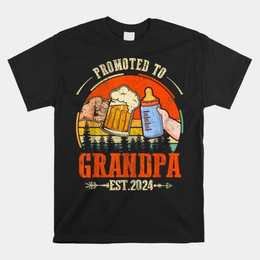 Promoted To Grandpa Est 2024  New Grandpa Unisex T-Shirt