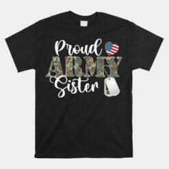 Proud Army Sister Matching Family Camoun Pattern Matching Unisex T-Shirt