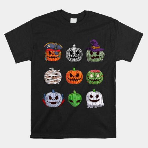 Pumpkin Characters Funny Halloween Unisex T-Shirt