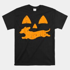 Pumpkin Eyes Dachshund Jack O Lantern Dog  Halloween Unisex T-Shirt