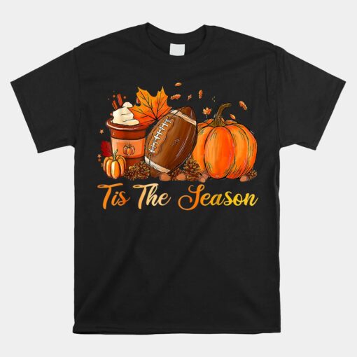 Pumpkin Spice Football Tis The Season Fall Thanksgiving Long Unisex T-Shirt