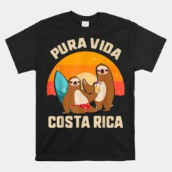 Pura Vida Costa Rica Sloth Surfing Sleepy Summer Vacation Unisex T-Shirt