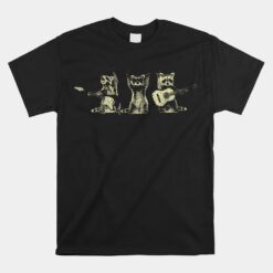 Raccoon Music Band Electric Acoustic Guitar Racoons Unisex T-Shirt