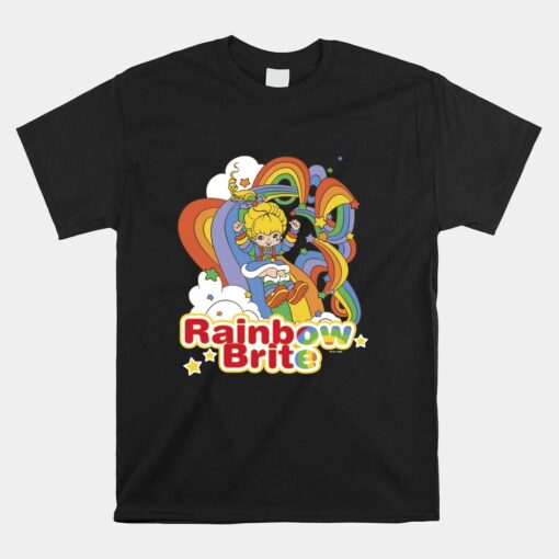 Rainbow Brite Wisp Sliding Down Rainbows Portrait Unisex T-Shirt