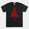 Red Sparkling Faith Christmas Tree Unisex T-Shirt