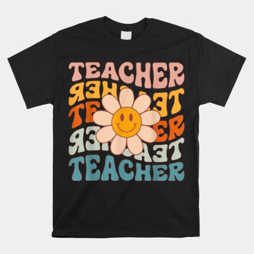 Retro Teacher Daisy Colorful Elementary School Teacher Unisex T-Shirt