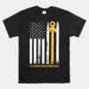 Ribbon In A Flag Childhood Cancer Awareness Unisex T-Shirt