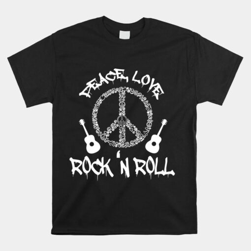 Rock'n Roll Unisex T-Shirt Peace Love Rock And Roll Unisex T-Shirt