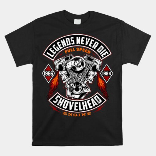 SHOVELHEAD 1966-1984 MOTOR Motorcycles Oldschool Choppers Unisex T-Shirt