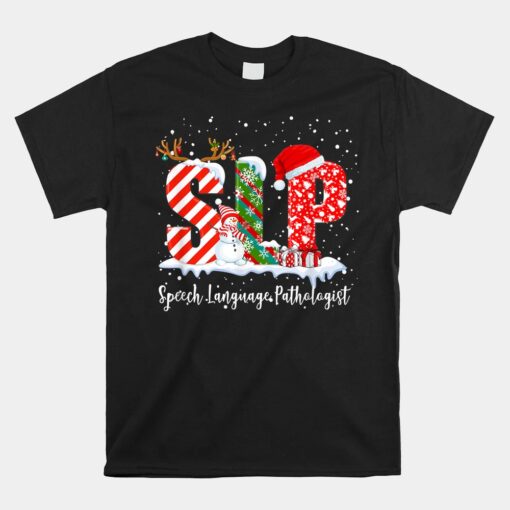 SLP Speech Language Pathologist Santa Christmas Pajama Unisex T-Shirt