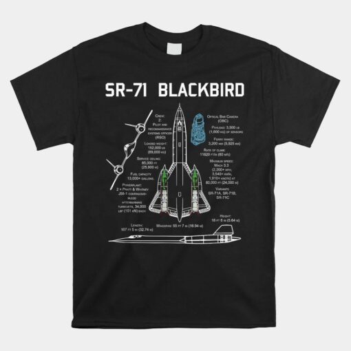 SR-71 Blackbird Specs  Unisex T-Shirt