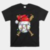 Santa Sports Christmas Baseball Player Unisex T-Shirt