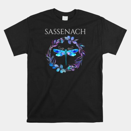 Sassenach Dragonfly Floral Flowers Unisex T-Shirt