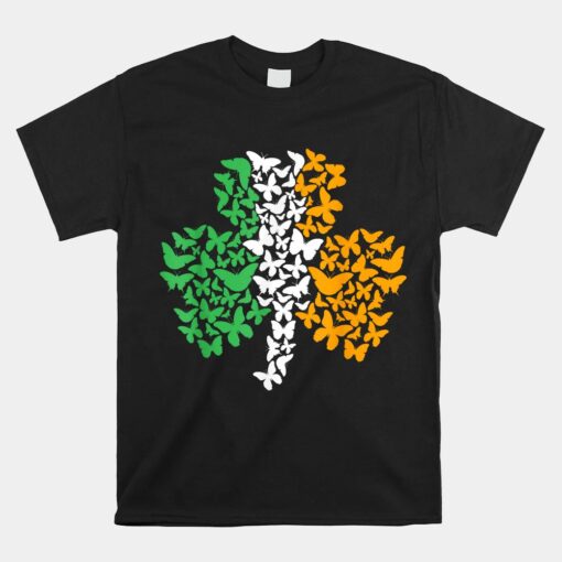 Shamrock Butterfly Irish Flag St Patrick's Day Unisex T-Shirt