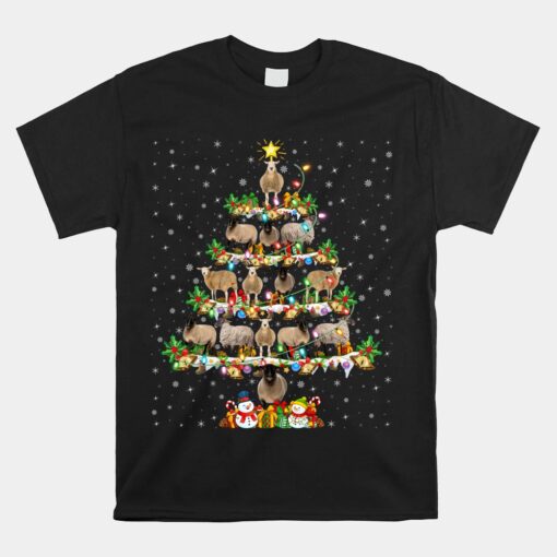 Sheep Xmas Lighting Santa Sheep Christmas Tree Unisex T-Shirt