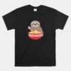 Sloth Eating Ramen Bowl Noodles Unisex T-Shirt