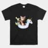 Summer Kitty With Margarita And Unicorn Float Funny Cat Unisex T-Shirt