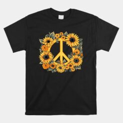 Sunflower Peace Sign Hippie Sunflower Unisex T-Shirt